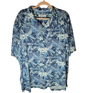 Tommy Bahama blue Floral 70% silk XXXL